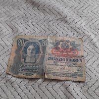 Стара банкнота 20 Крони 1013 Австро-Унгария , снимка 1 - Нумизматика и бонистика - 44436465