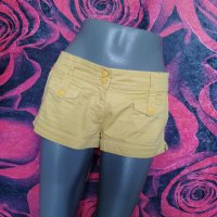 Жълти къси дънкови панталони С, снимка 3 - Къси панталони и бермуди - 37556934