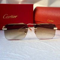Cartier мъжки слънчеви очила с дървени дръжки, снимка 7 - Слънчеви и диоптрични очила - 42842550