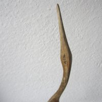 41 см висока стара Дървена фигура, дърворезба  водна птица, снимка 1 - Статуетки - 31999522