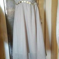 Вечерна сива рокля с украса от камъни🌹👗М р-р🌹👗арт.521, снимка 1 - Рокли - 29347962