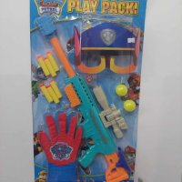 Игрален комплект Пес патрул, пушка с меки патрони, ръкавица и Маска на Чейс - 38356, снимка 2 - Други - 42152435
