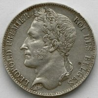 Монета Белгия 5 Франка 1849 г. Леополд I, снимка 1 - Нумизматика и бонистика - 38256983