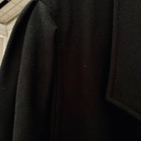 Дълго черно модерно палто,80% вълна, снимка 3 - Палта, манта - 35519840