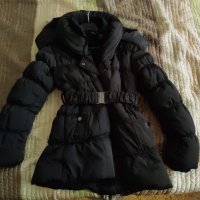 Дамско зимно яке с топла подплата и качулка в черно, размер М/Л 70 лв, снимка 1 - Якета - 35075330