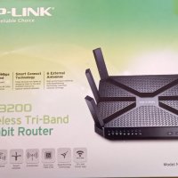 TP-LINK Archer C3200 мощен безжичен геймърски трилентов Gigabit рутер в отлично състояние, снимка 1 - Рутери - 42075104