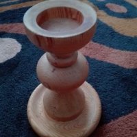 Декоративен дървен свещник , снимка 1 - Други - 30100459