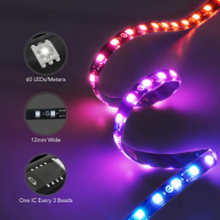 Govee Envisual TV LED Backlight T2 с двойни камери, 11,8 фута RGBIC Wi-Fi LED лентови светлини за 55, снимка 6 - Лед осветление - 44714367