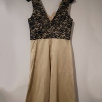Нова празнична рокля с дантела L черно златисто, снимка 2 - Рокли - 31193882