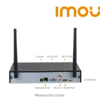 Безжичен рекордер IMOU H.256 1080 8-канала Wi-Fi NVR + Tелевизор, снимка 3 - Комплекти за видеонаблюдение - 44532511