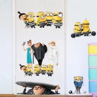 Миньони герои  Minions самозалепващ стикер лепенка за детска стая стена, снимка 1 - Други - 30733966