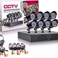 Комплект 8 камери за видеонаблюдение CCTV + DVR, снимка 1 - Комплекти за видеонаблюдение - 40287140