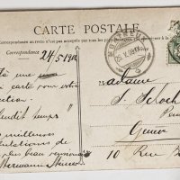 Стара черно-бяла картичка Монтрьо 1906, снимка 2 - Филателия - 44354191