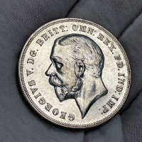 1 крона 1935 г, Великобритания - сребърна монета, снимка 2 - Нумизматика и бонистика - 44614660