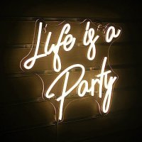 Нова Неонов Знак за Стая "Life is a Party" - USB Захранване Табела надпис, снимка 7 - Други - 42823598