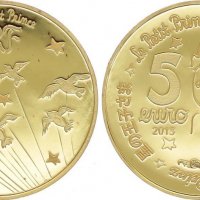 5 евро златна монета "Малкият принц" 2015 1.25 грама, снимка 1 - Нумизматика и бонистика - 38269427