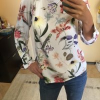 Дамска блуза на цветя, снимка 5 - Блузи с дълъг ръкав и пуловери - 30260173
