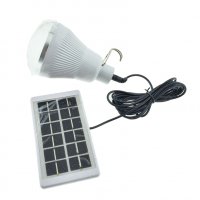 LED лампа с подвижен соларен панел, GR-020, кука, дължина на кабела 2.6m, бутон за управление, бял, снимка 2 - Лед осветление - 40215054