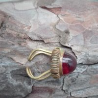 Стар пръстен с червен камък, снимка 3 - Пръстени - 30331970