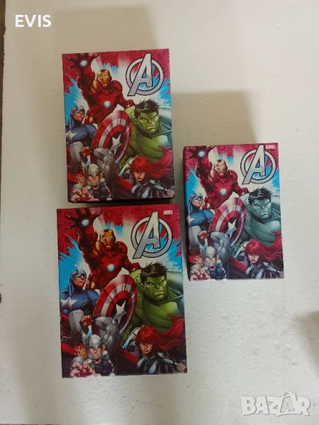 Продавам комплект от 3 картонени кутии с дизайн Marvel 🦸‍♂️🦸‍♀️
, снимка 1