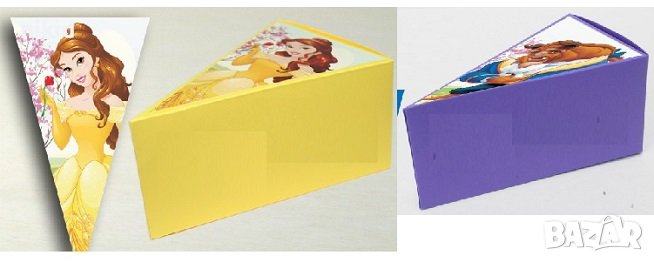 Красавицата и Звяра Белл Кутии кутийки за картонена торта кутия парче за подарък рожден ден, снимка 1