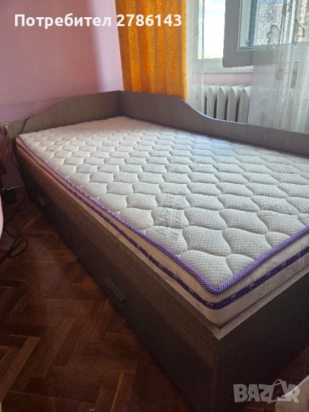 Единично легло с матрак, снимка 1