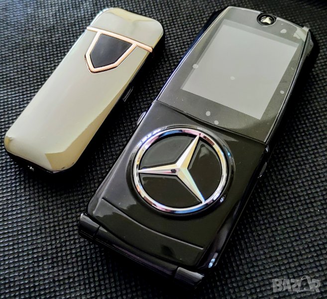 Телефон Mercedes, Луксозен метален, телефон с капаче, Мерцедес, Тип Nokia, GSM, мобилен телефон, снимка 1