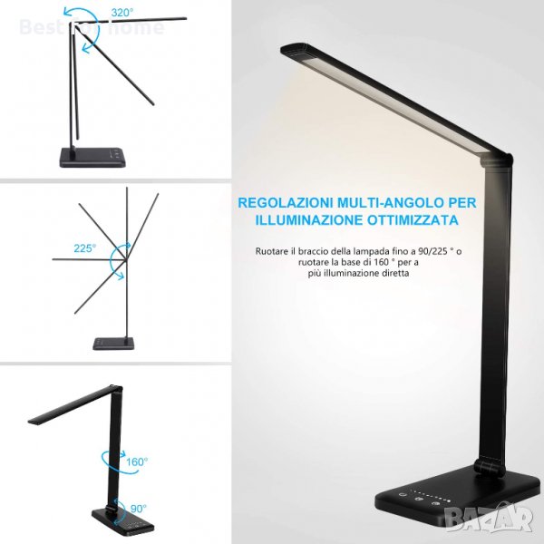 Настолна лампа SLATOR с функция за защита на очите, резлични режими на бяло, снимка 1