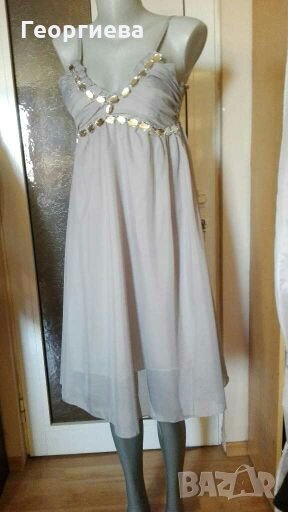 Вечерна сива рокля с украса от камъни🌹👗М р-р🌹👗арт.521, снимка 1