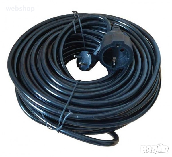 Удължител JY-3024, контакт "шуко", черен, 20m, 220V, 16A, 3x2,5mm2, снимка 1