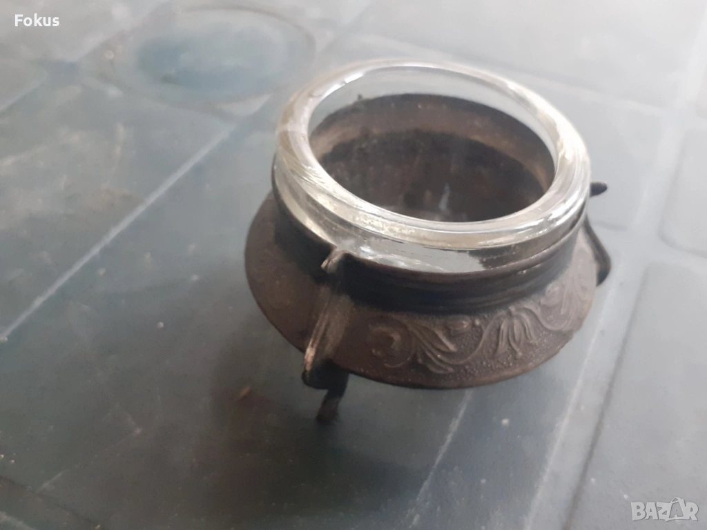 Стар руски хайверник дебело посребрен и маркиран, снимка 1