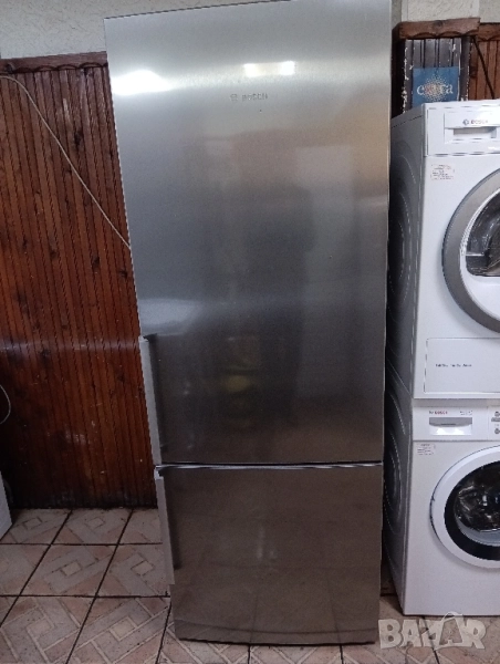 XXL комбиниран иноксов хладилник с фризер Бош Bosch A+++ 2 години гаранция!, снимка 1