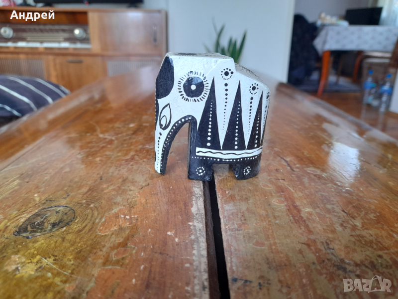 Стар сувенир дървен слон, снимка 1