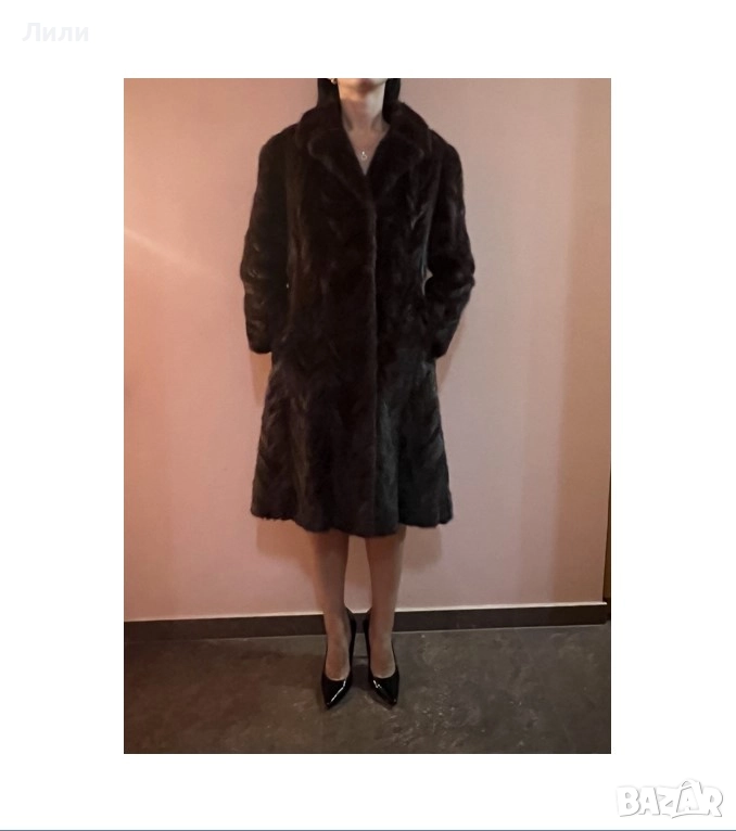 Модно Зимно Палто от Визон, Като ново, Без забележки, снимка 1