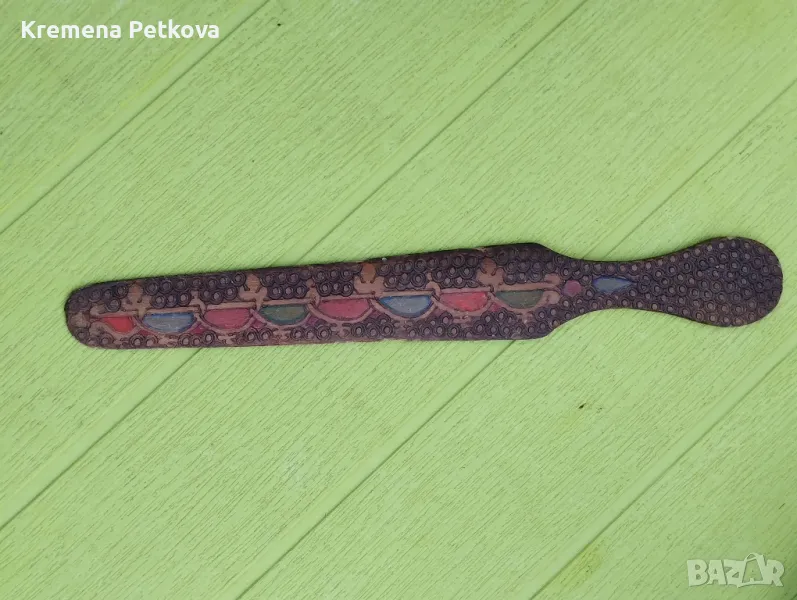 Стар дървен нож за писма, снимка 1