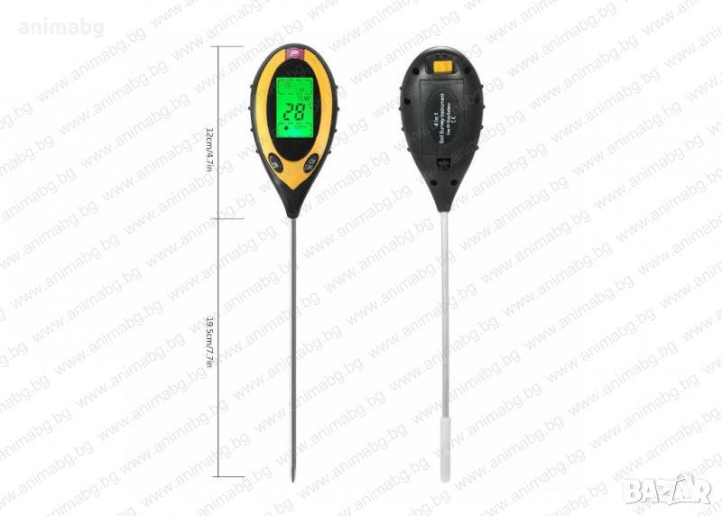 ANIMABG Цифров Влаго светло PH метър със сонди 4 in 1, снимка 1