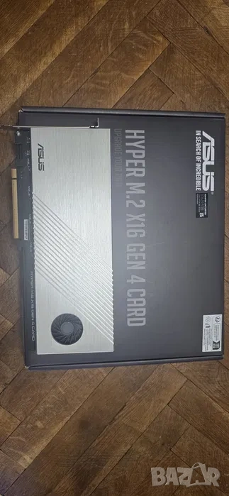 Преходник Asus HYPER M.2 X16 GEN 4 CARD, от PCI-E 4.0(3.0) към 4x NVMe, снимка 1