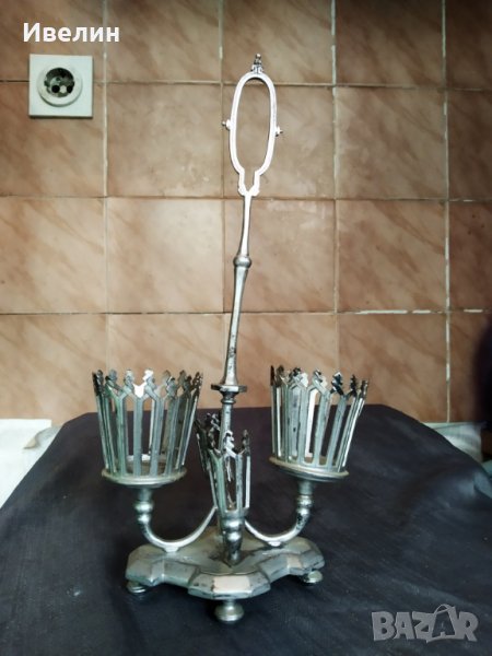 метална поставка за клечи за зъби арт деко, снимка 1