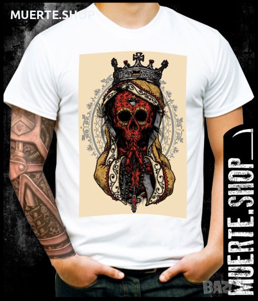 Тениска с щампа RED SUGARSKULL, снимка 1