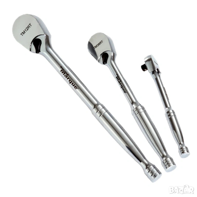 TOOLMARQUE 1/4 3/8 1/2  3 броя 90зъба  тресчотки комплект , снимка 1