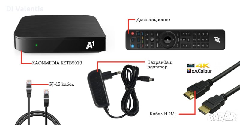 A1 SMART TV BOX приемник + над 800 канала,4K,НОВ, снимка 1