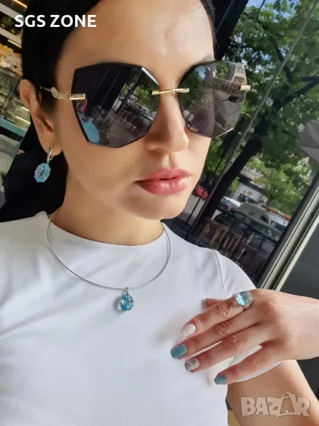 Комплект със натурален Топаз, снимка 1