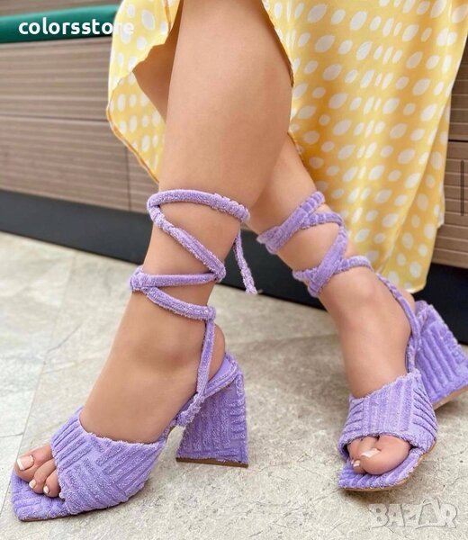 Сандали на ток - лилави - HL100, снимка 1