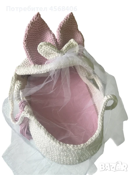 Ръчно плетена кошница за новородено, снимка 1