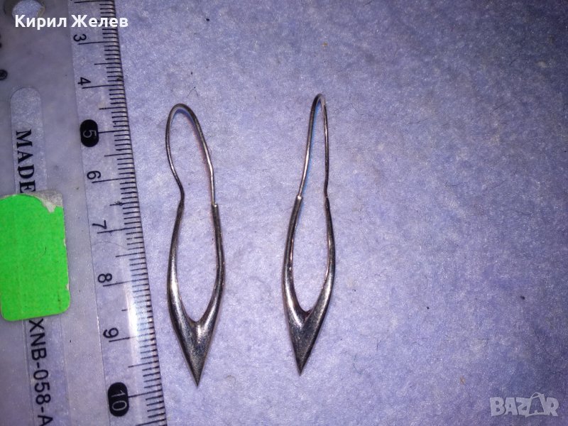 ЕЛЕГАНТНИ СРЕБЪРНИ ВИНТИДЖ АРТ ОБЕЦИ ВИСОКА ПРОБА СРЕБРО БИЖУТЕРСКА РЪЧНА ИЗРАБОТКА 34429, снимка 1