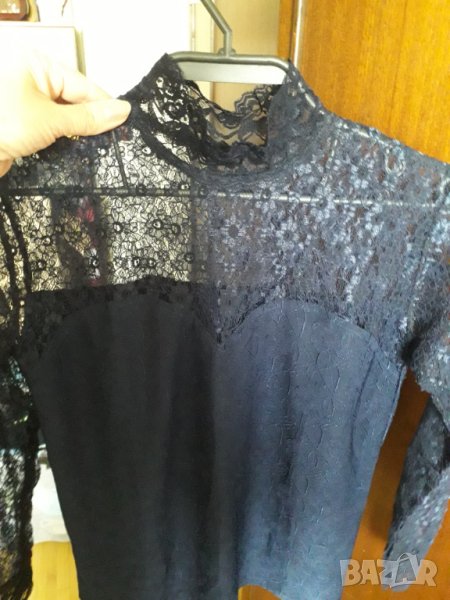 Дамско финно поло дълъг ръкав с дантели, снимка 1