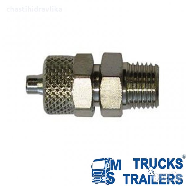 Пневматична метална връзка права 1/8-6мм OMFB, снимка 1