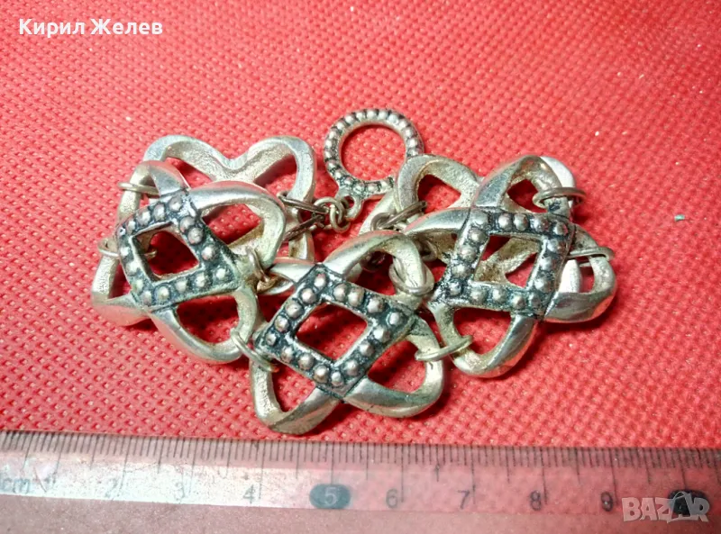 СТИЛНА ПОЗЛАТЕНА АЖУРНА ВИНТИДЖ ГРИВНА с ПОСРЕБРЕНА ОРНАМЕНТИКА 47402, снимка 1