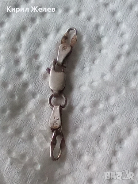 Сребърна карабинка закопчалка 50945, снимка 1