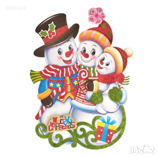 4262 3D хартиена коледна украса за стена Merry Christmas, 50 cm, снимка 1
